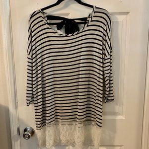 A Pea In A Pod Blouse with Strips and Details